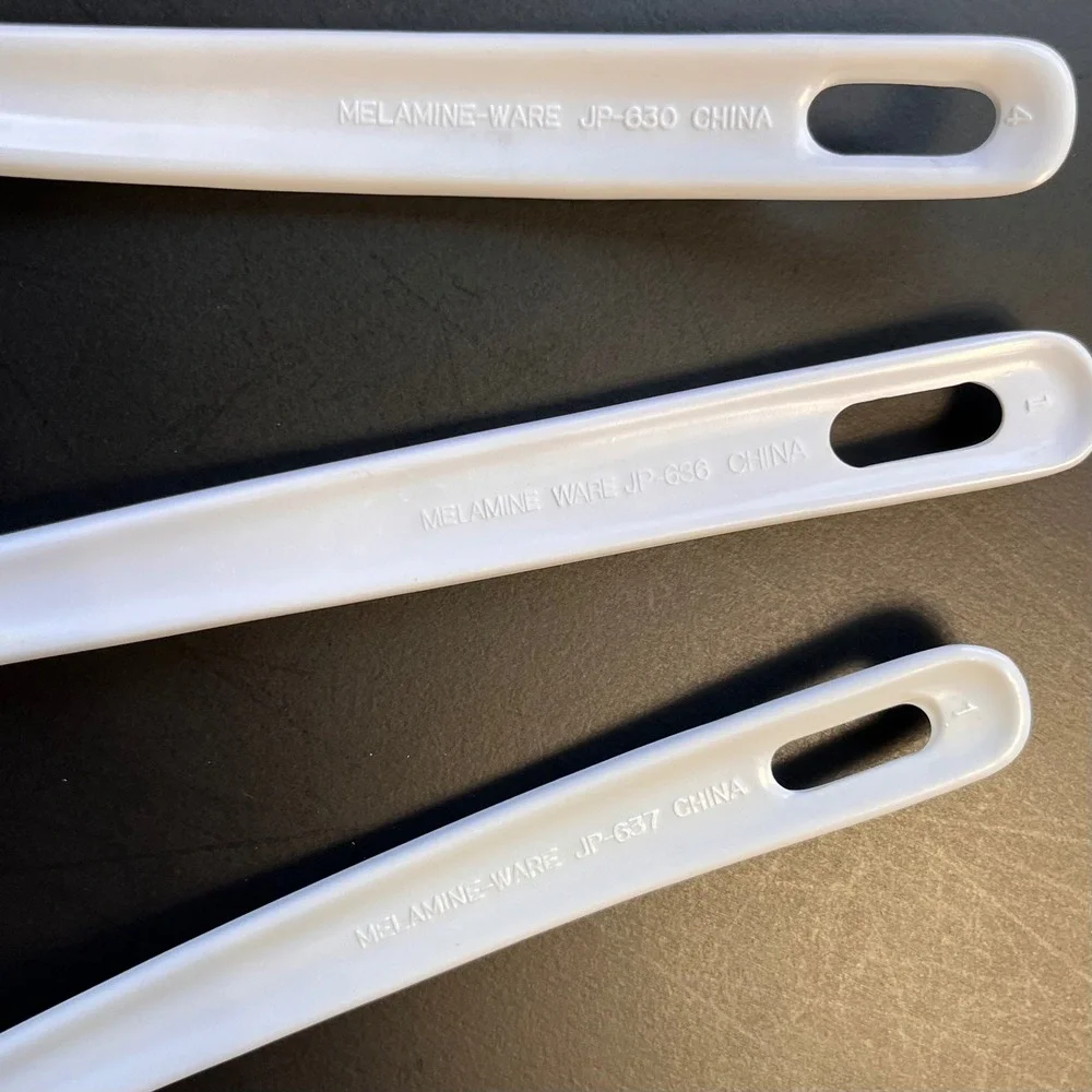 VTG‎ Melamine Ware Cooking Utensils Lot of 3 White Kitchen Durable Grandmacore